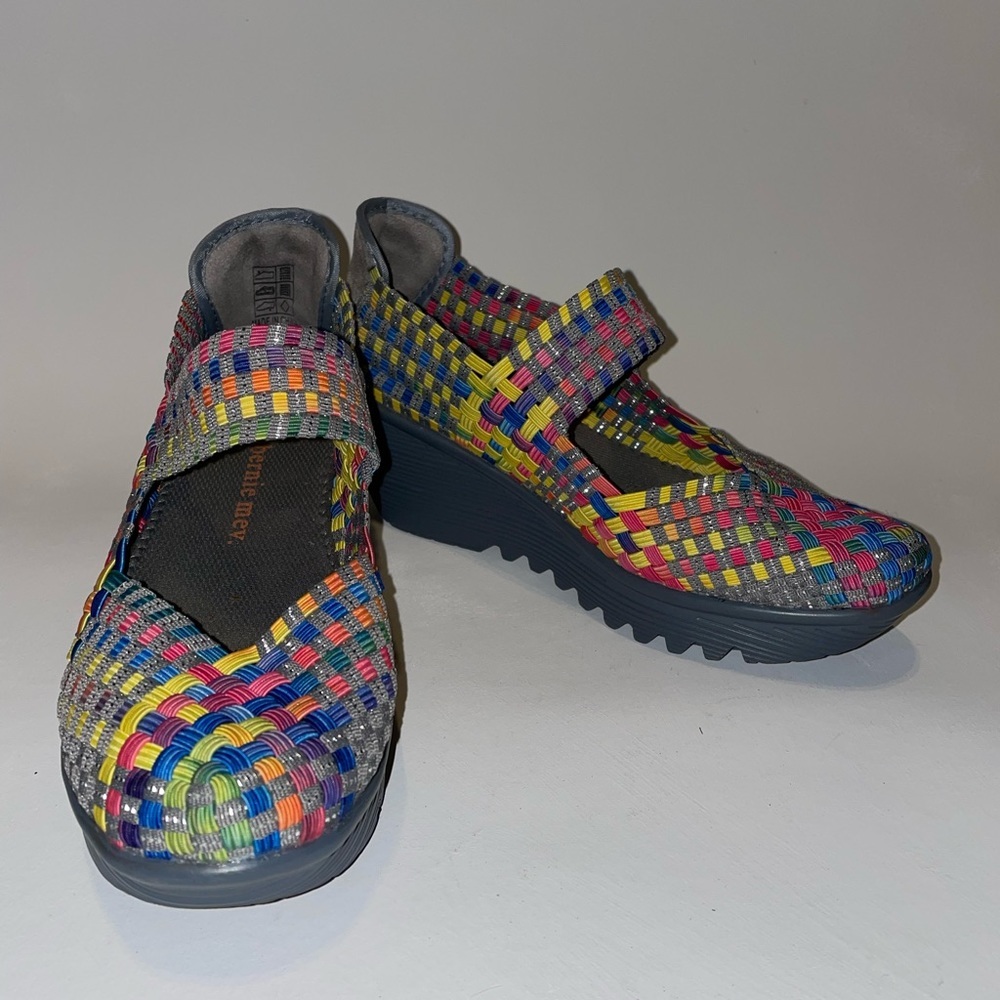 Bernie Mev. Lulia Multicolored Wedge Clogs, 38